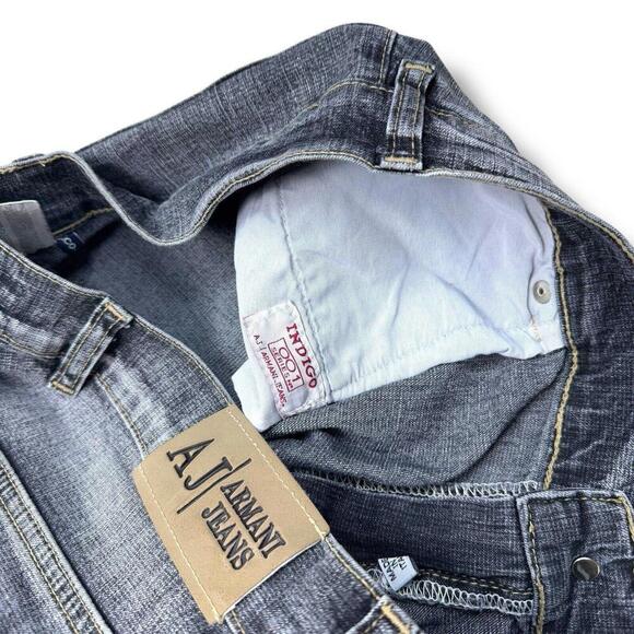 Armani Jeans Indigo 001 Simin T S.P.A 34x34 Made In Italy Bootcut Straight Grey - Picture 8 of 14